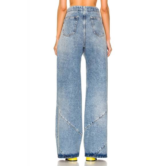 THE ATTICO pre-loved denim with slit pockets and belted waist jean in blue - Picture 3 of 4